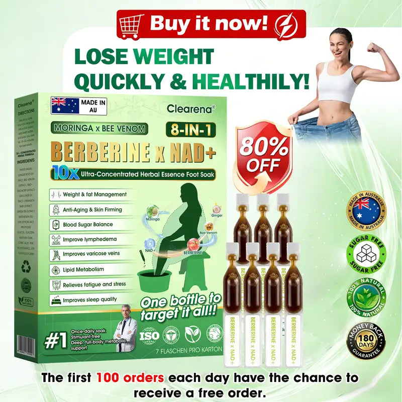 ๐๐ฅ๐๐๐ซ๐๐ง๐ยฎ Moringa ยท Bee Venom ยท Berberine ร NAD+ Eight-in-one 10ร Ultra-Concentrated Herbal Essence Foot Soak โ ๐๐ง๐๐ ๐๐๐ข๐ฅ๐ฒ, ๐๐ข๐ฌ๐ข๐๐ฅ๐ ๐๐๐ฌ๐ฎ๐ฅ๐ญ๐ฌ ๐ข๐ง ๐ ๐๐๐ฒ๐ฌ