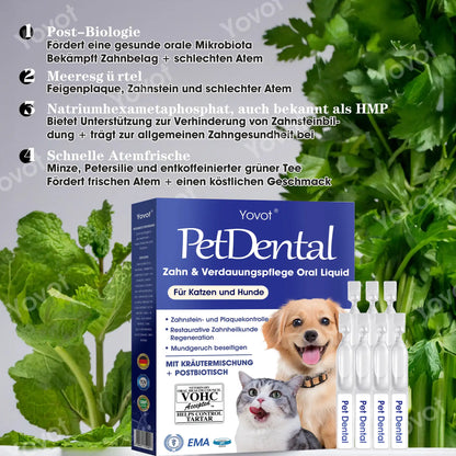 [Offizieller Shop] Yovot® Pet Dental Zahn & Verdauungsgesundheit Orale Lösung – Frischer Atem, weniger Zahnstein & Förderung der Zahnfleischregeneration, stabilisiert die Zähne (für Katzen & Hunde) – Heute 70 % sparen!
