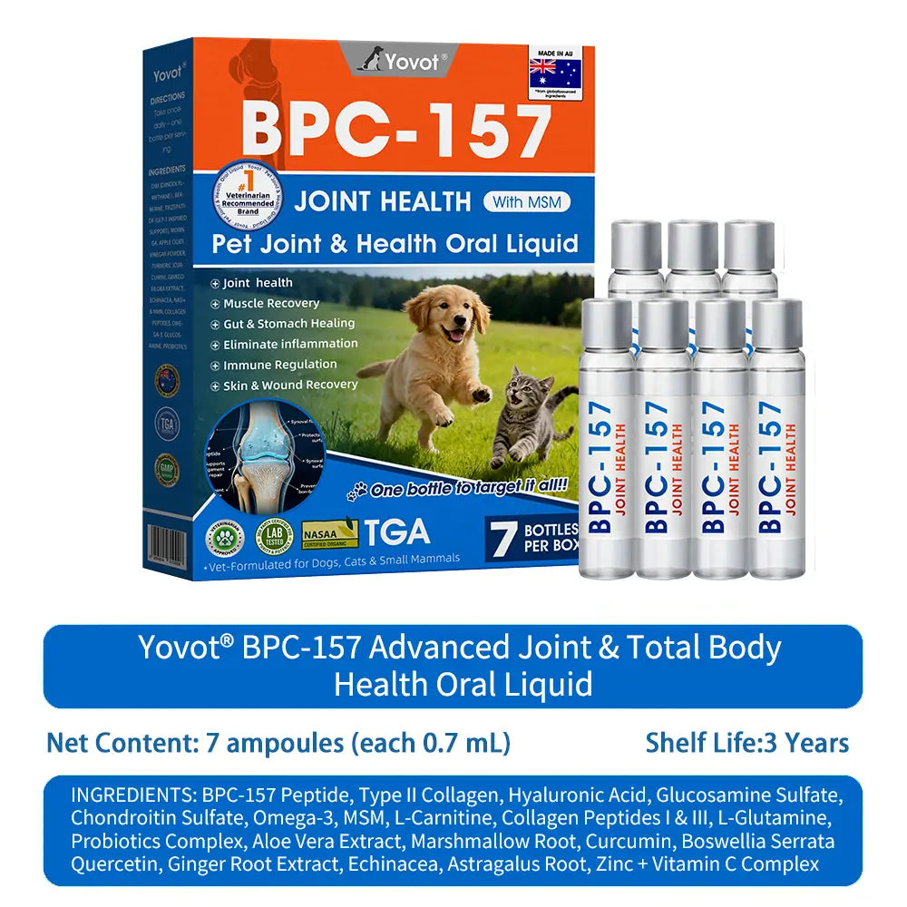 AVA Recommended | Official  DE  Store 🐶🐱Yovot® BPC-157 Advanced Joint & Total Body Health Oral Liquid -(For Dogs, Cats & Mammals. One Bottle Daily, Results in 7 Days)