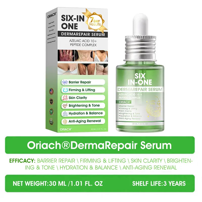𝐎𝐫𝐢𝐚𝐜𝐡® 𝐀𝟏𝟎+ 𝟔-𝐢-𝐞𝐧 𝐃𝐞𝐫𝐦𝐚𝐑𝐞𝐩𝐚𝐢𝐫 𝐒𝐞𝐫𝐮𝐦 𝐅𝐃𝐀-𝐆𝐨𝐝𝐤𝐣𝐞𝐧𝐭 – Strammer opp slapp hud, reduserer blåmerker og senil purpura, og forbedrer keratinproduksjon, seboreisk dermatitt og follikulær keratose.